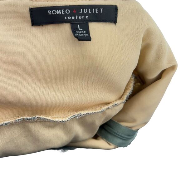 Romeo + Juliet Couture Sage Green Floral Sleeveless Sheath Lace Dress Size Large - Picture 5 of 6